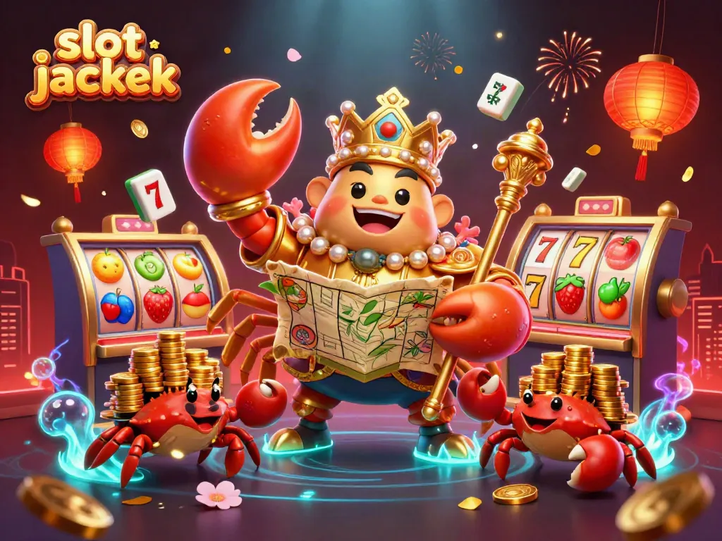 Slot jackpot yang menggoda dengan keceriaan dan warna cerah dalam ilustrasi 3D yang memukau