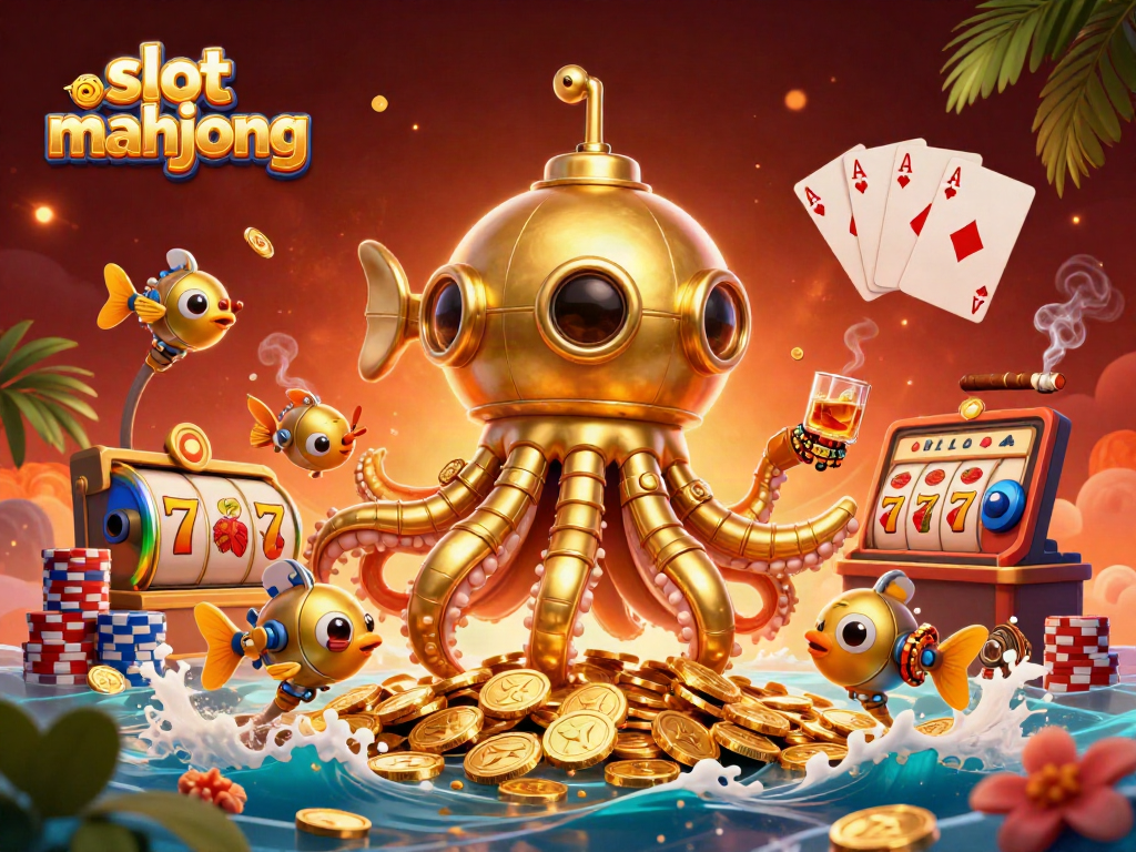 Spin the slot mahjong reels alongside a whimsical kraken submarine for a thrilling gaming experience.