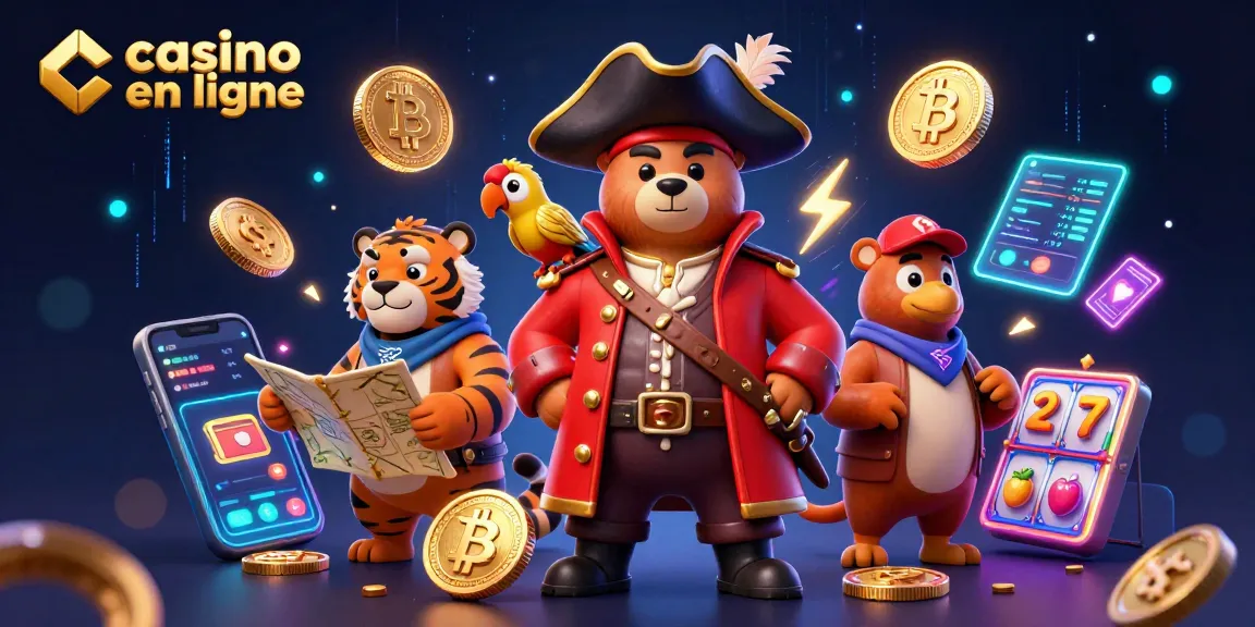 Jouez au casino en ligne avec un ours pirate et des éléments de jackpot animés