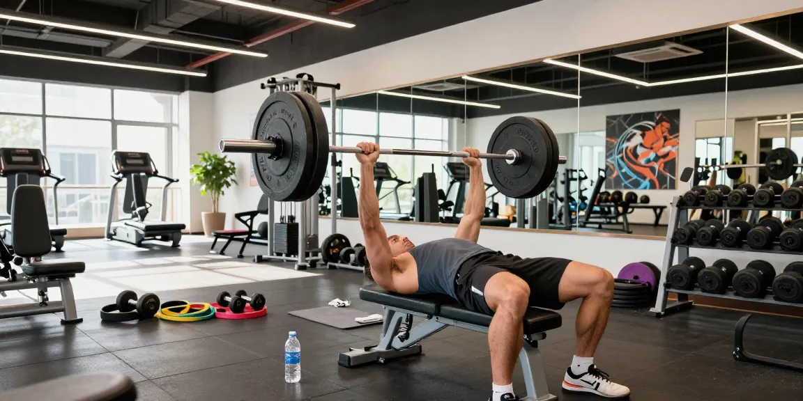 Bodybuilder lifting Medi Pharma Steroids during intense workout session in a modern gym
