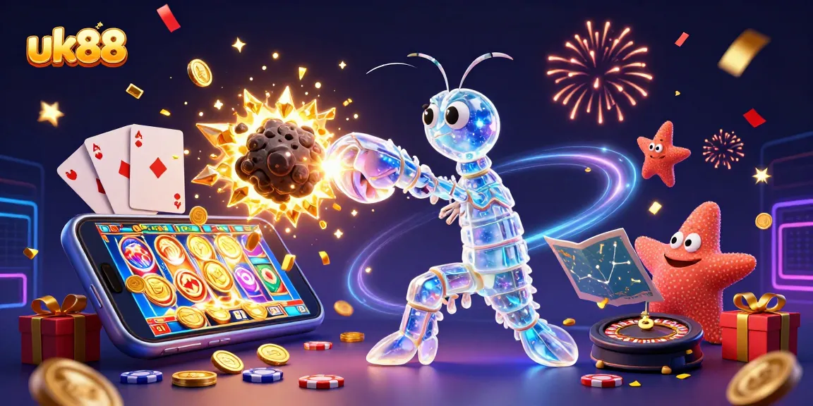 Experience thrilling wins with uk88 in this vibrant 3D casino illustration.