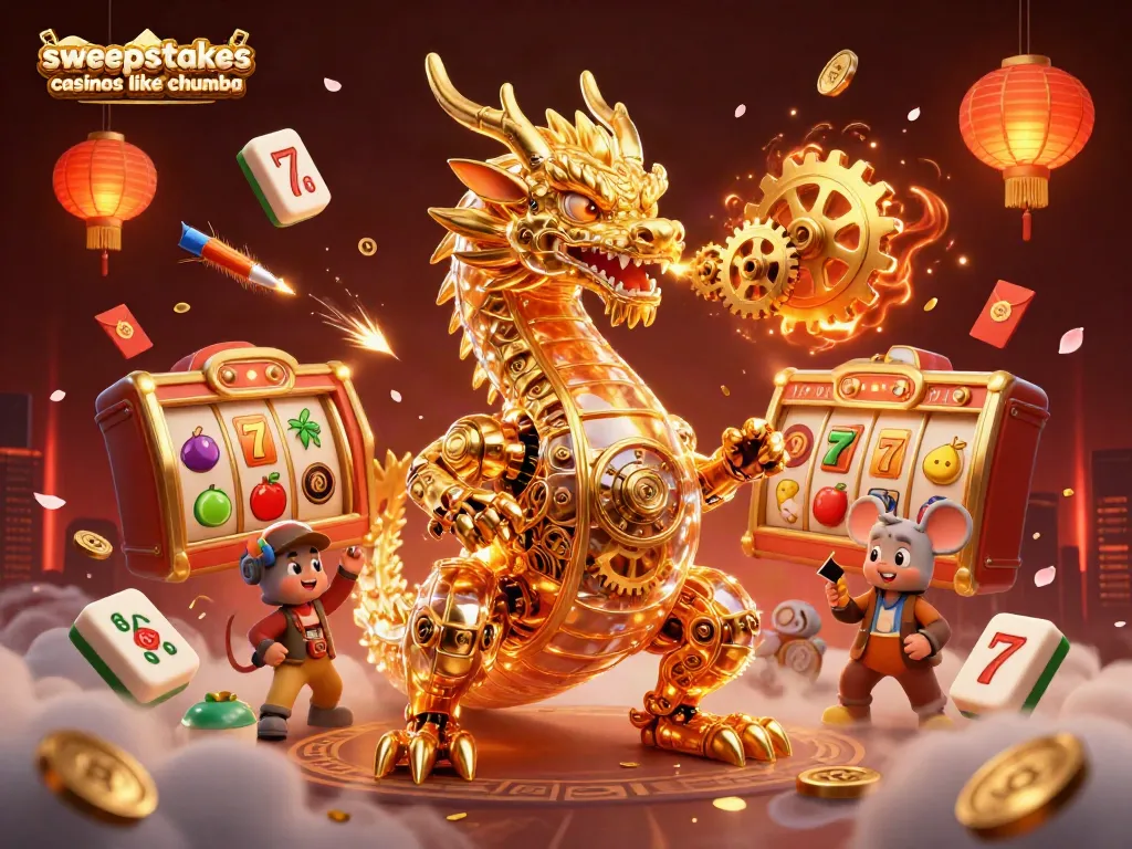 Engage in thrilling gameplay at sweepstakes casinos like Chumba with vibrant slot elements and exotic imagery.