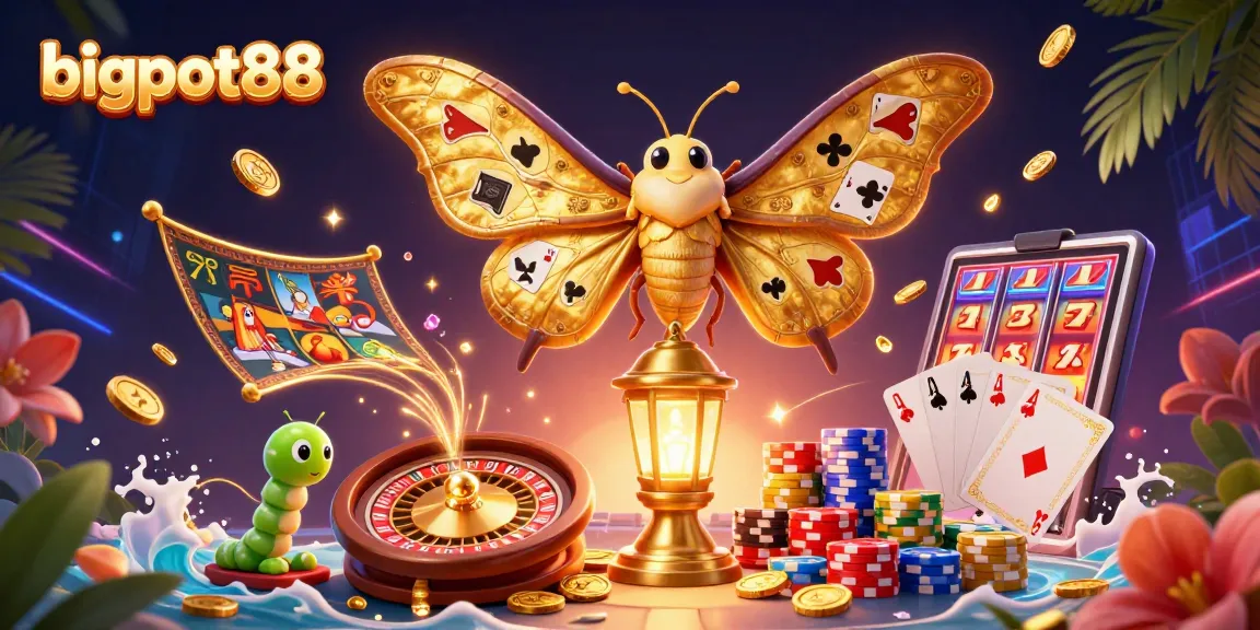 bigpot88 bermain dengan koin emas dan kartu poker di dunia kasino yang megah.