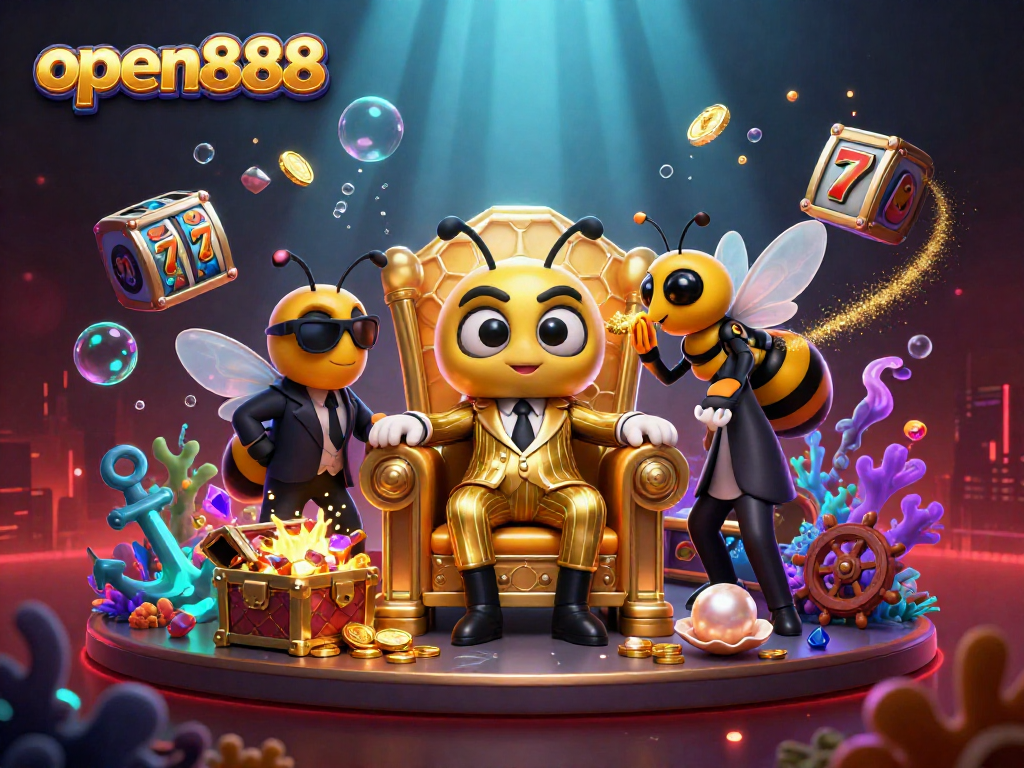 Engage with open888 gameplay featuring a dynamic underwater casino scene blending rich visuals and captivating characters.