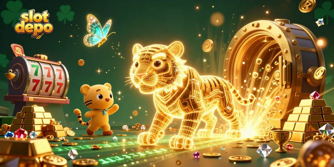 Experience thrilling wins with slot depo 1k in a colorful casino landscape featuring jackpots and digital elements.