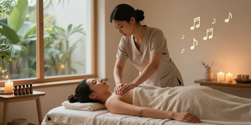 수원토닥이에서 전문 마사지사와 함께하는 편안한 마사지 환경.