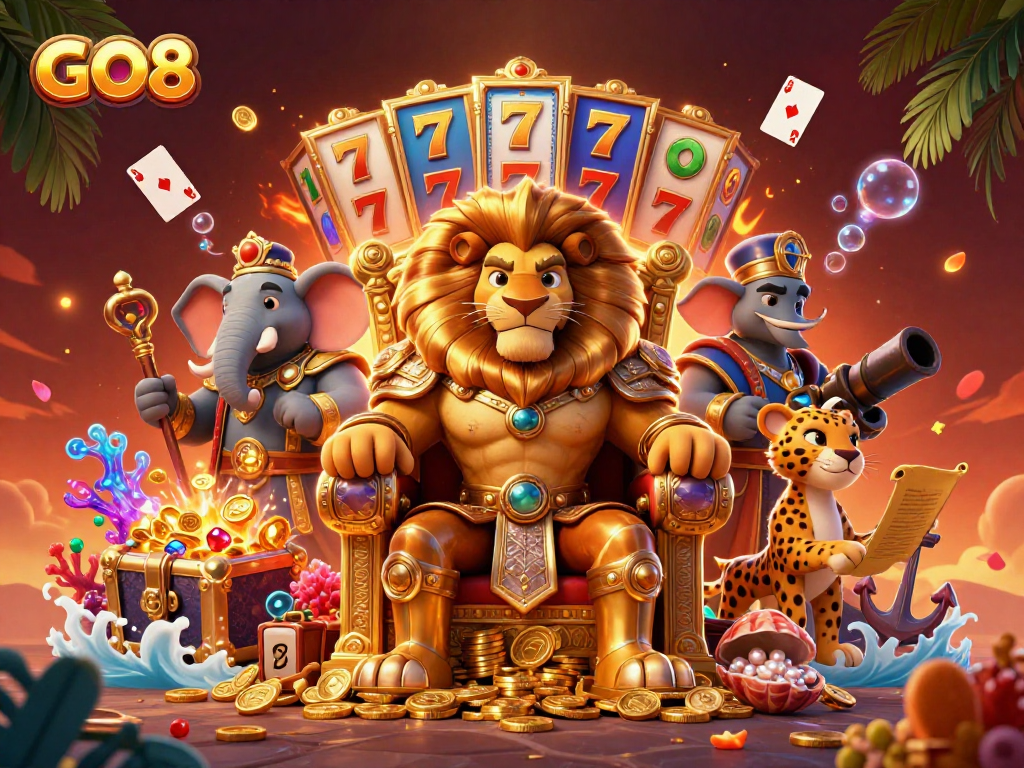 Experience the excitement of GO8 with a dynamic casino scene featuring your favorite characters and rich gaming elements.