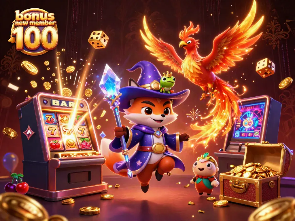 Win big with the exciting bonus new member 100, featuring a wizard fox and jackpot machines!