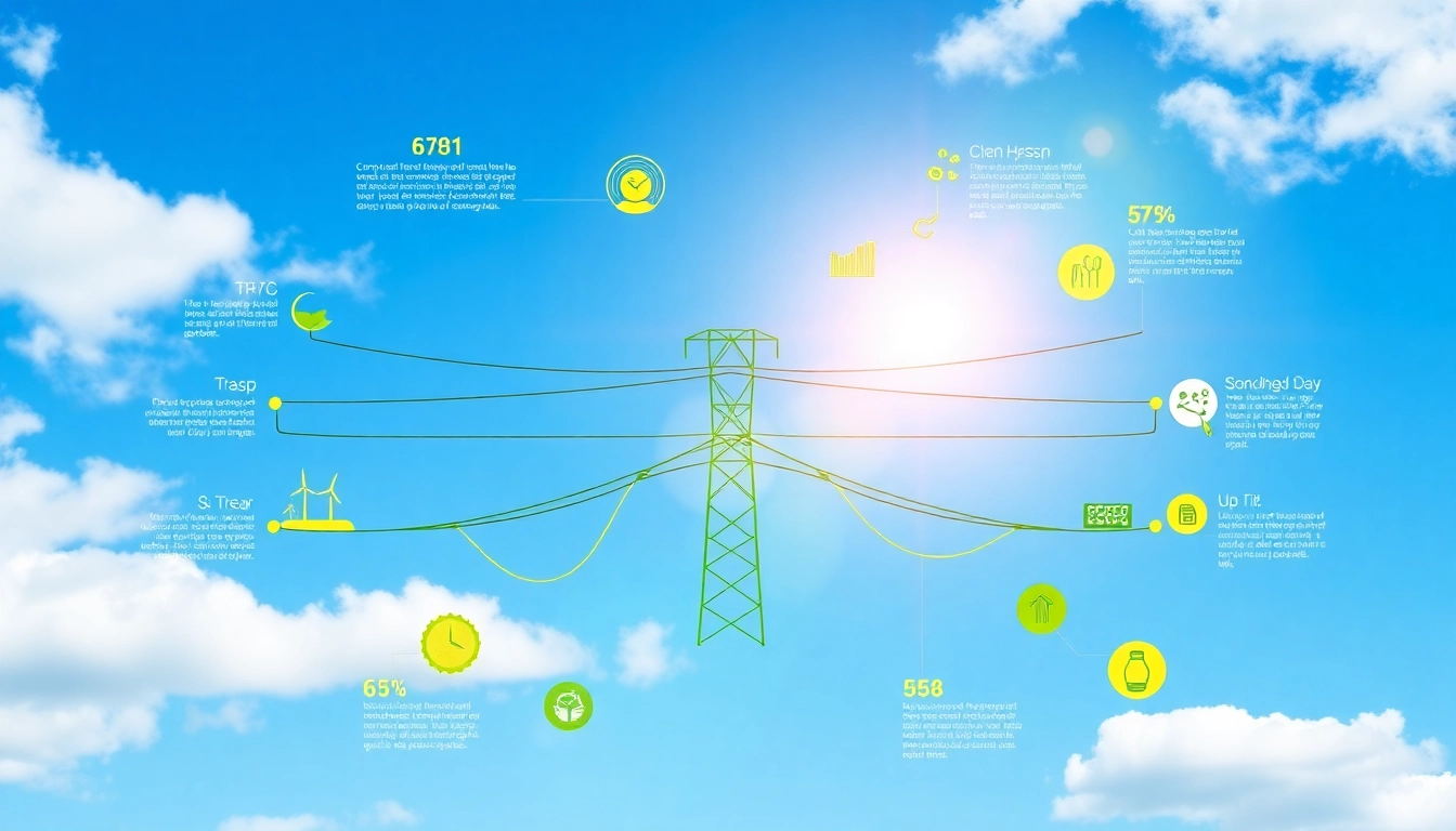 Illustration of big six energy suppliers' icons representing sustainable energy sources.